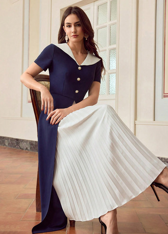 Комбінована святковий, ділова сукня кльош SHEIN однотонна