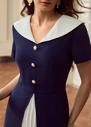 Комбінована святковий, ділова сукня кльош SHEIN однотонна