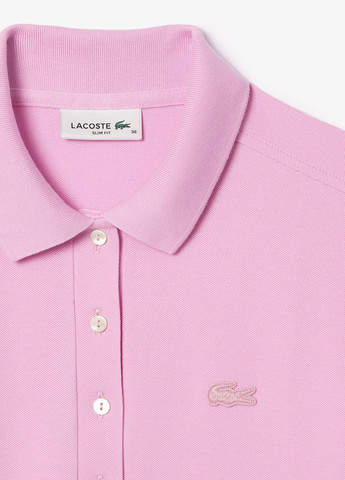 Розово-лиловое кэжуал, спортивное платье поло Lacoste однотонное