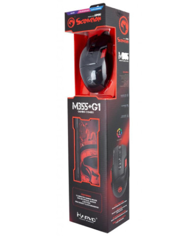 Мышка M355+G1 USB Black (M355+G1) Marvo (253546503)