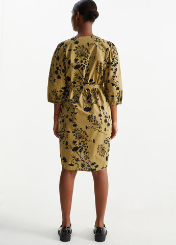 Песочное кэжуал платье для беременных а-силуэт C&A с цветочным принтом