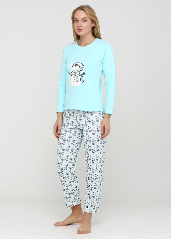 М'ятна зимня комплект щільний трикотаж (світшот, штани) Glisa Pijama