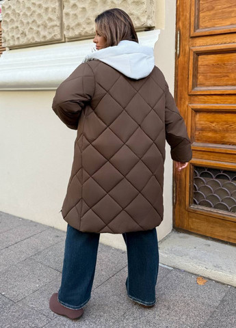 Коричнева зимня куртка No Brand