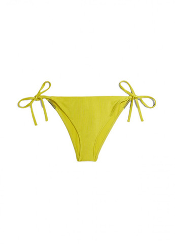 Салатовые купальные трусики с надписью Calvin Klein