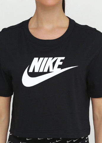 Черная летняя футболка Nike W Nsw Tee Essntl Crp Icn Ftra