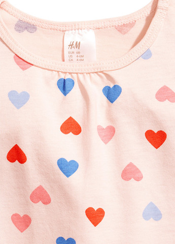 Рожева всесезон піжама (футболка, шорти) футболка + шорти H&M
