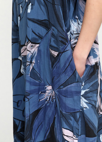 Синее кэжуал платье New Collection с цветочным принтом