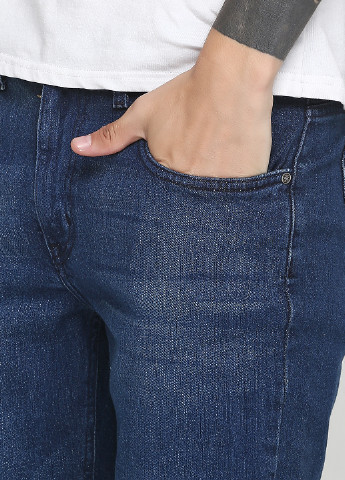 Синие демисезонные прямые джинсы Bedew