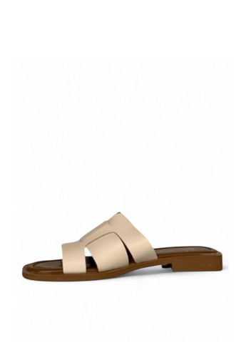 Бежевые шлепанцы Melanda.M плетение