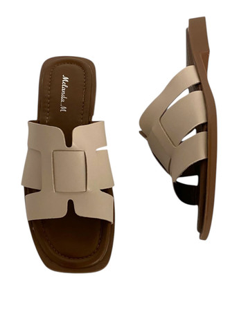 Бежевые шлепанцы Melanda.M плетение