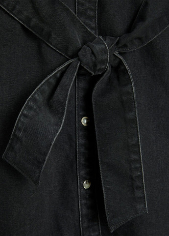 Черное джинсовое платье рубашка JJXX однотонное
