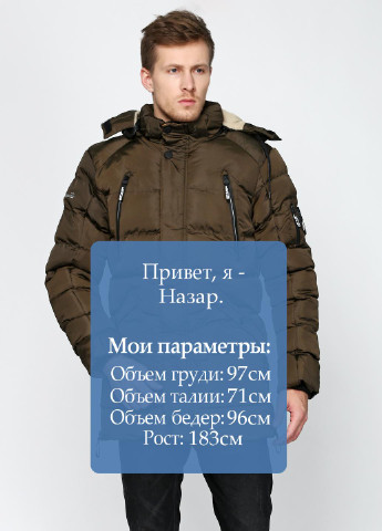 Оливковая (хаки) зимняя куртка Яavin