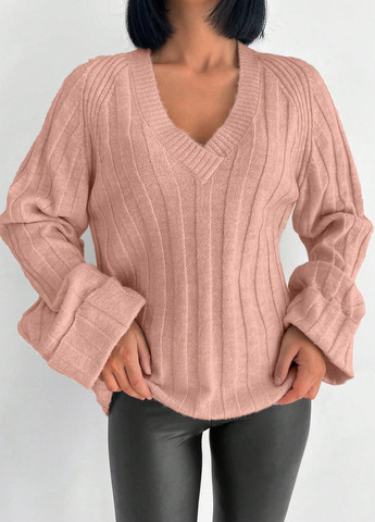 Світло-рожевий демісезонний пуловер пуловер SHEIN