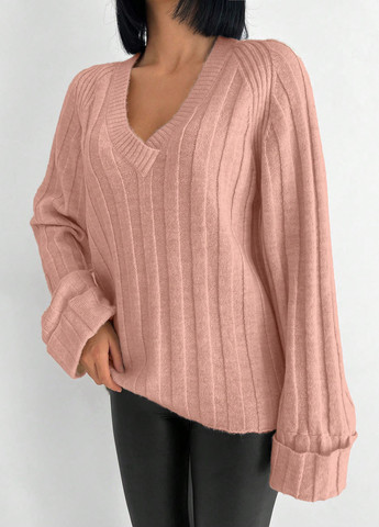 Світло-рожевий демісезонний пуловер пуловер SHEIN