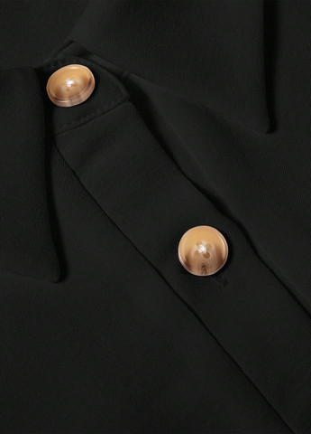 Черное кэжуал платье рубашка SHEIN однотонное