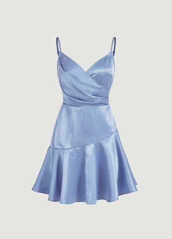 Блакитна кежуал сукня кльош SHEIN однотонна