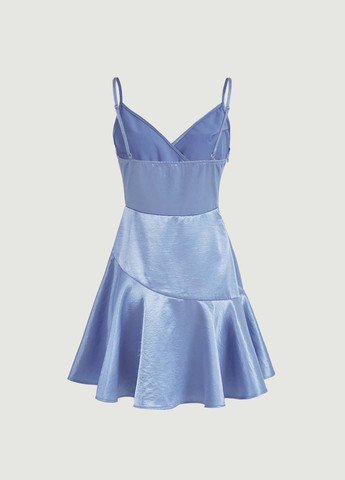 Блакитна кежуал сукня кльош SHEIN однотонна