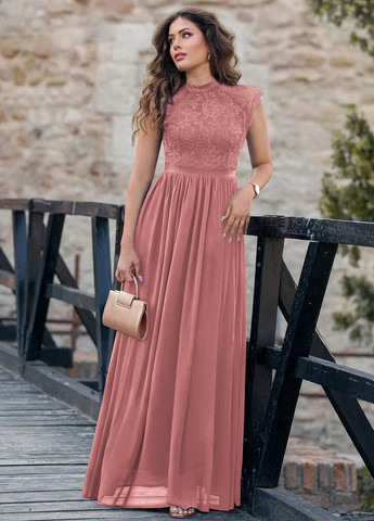 Рожево-лілова святковий, вечірня сукня кльош SHEIN однотонна