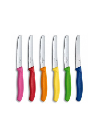 Набір ножів SwissClassic TomatoSausage Set 6 шт Color (6.7839.6G) Victorinox комбінований,