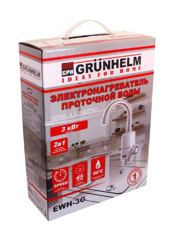 Електричний проточний водонагрівач EWH-3G () Grunhelm EWH-3G (GRUNHELM) білий