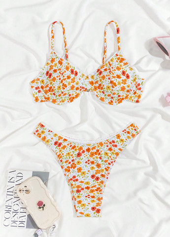 Комбінований літній купальник (бюстгалтер, трусики) роздільний SHEIN