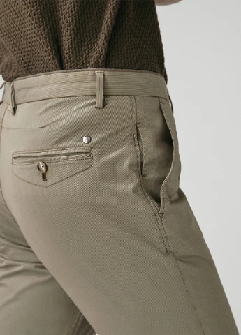 Серо-зеленые кэжуал демисезонные прямые брюки Massimo Dutti
