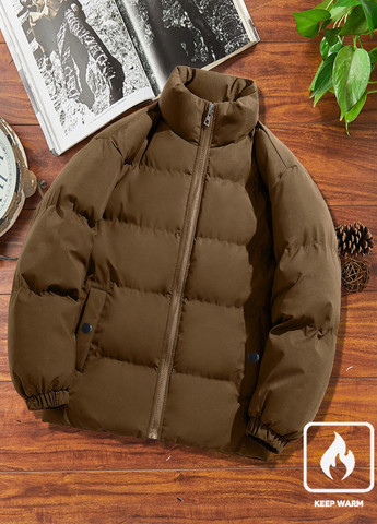 Коричнева демісезонна куртка SHEIN