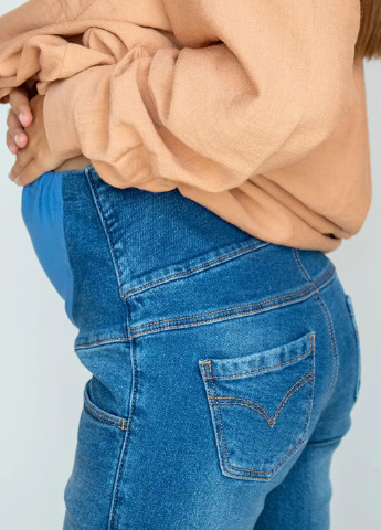 Джинсы стрейчевые для беременных с плотной джинсовой ткани классического кроя с высокой талией To Be - (253914805)
