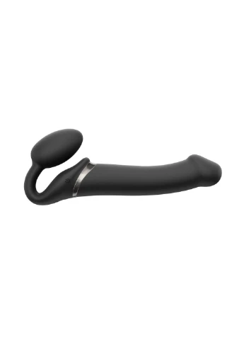 Безремневой страпон с вибрацией Vibrating Black L, диаметр 3,7см, пульт ДУ, регулируемый Strap-On-Me (254152494)