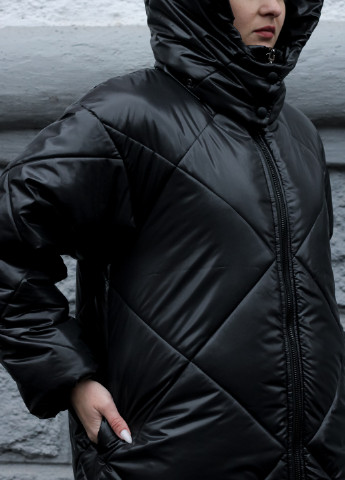 Черное зимнее Пальто длинное черное Stimma