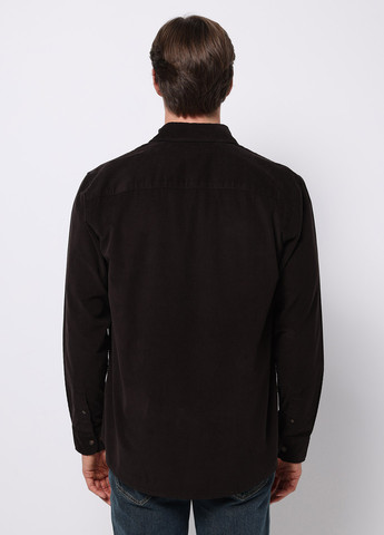 Темно-коричневая кэжуал рубашка однотонная Colin's