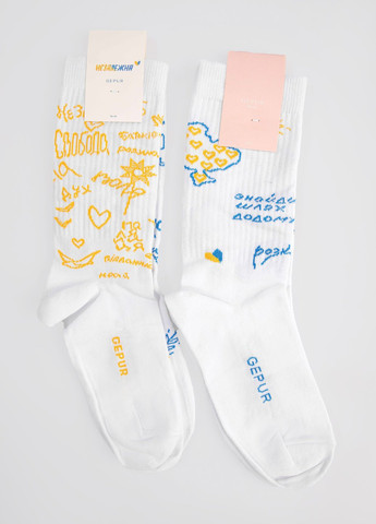 Белые носки (2 пары) Gepur украинская символика (371301568)