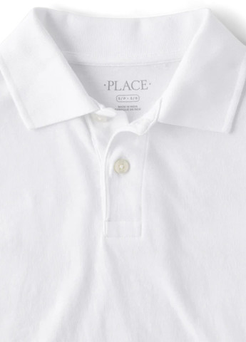 Белая детская футболка-поло для мальчика The Children's Place однотонная