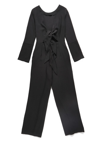 Комбинезон H&M комбинезон-брюки однотонный чёрный кэжуал полиэстер