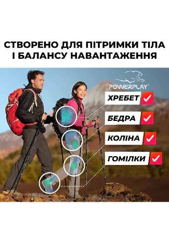 Палиці для скандинавської ходьби 80-135 см PowerPlay (253490538)
