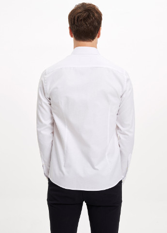 Белая классическая рубашка DeFacto с длинным рукавом