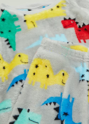 Серая зимняя детская теплая пижама для мальчика 104-110 размер 2910493 Matalan