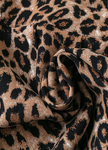 Коричневая кэжуал леопардовая юбка SHEIN клешированная