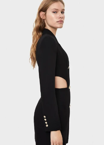 Чорна кежуал сукня сукня-жакет Bershka однотонна