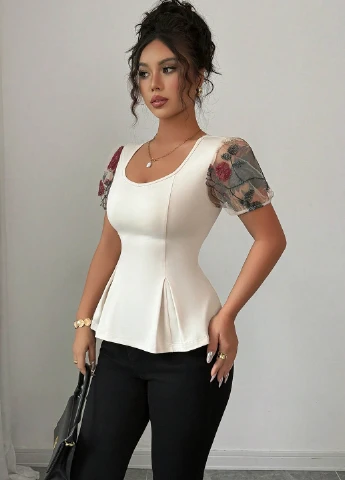 Комбинированная блуза SHEIN