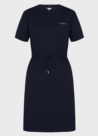 Синее кэжуал платье платье-футболка Tommy Hilfiger с логотипом