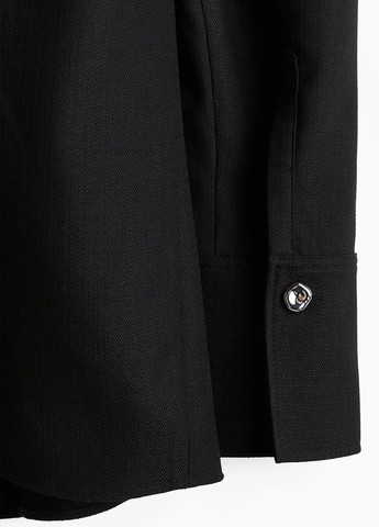 Черная кэжуал рубашка однотонная H&M