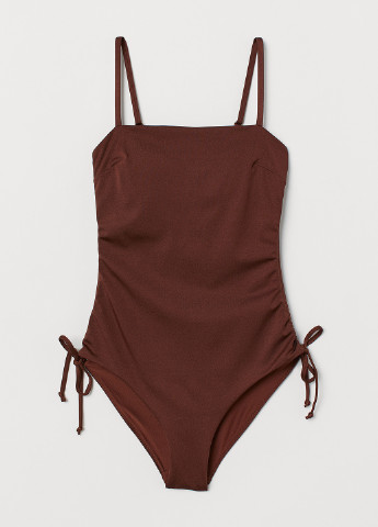 Темно-коричневый летний купальник слитный H&M