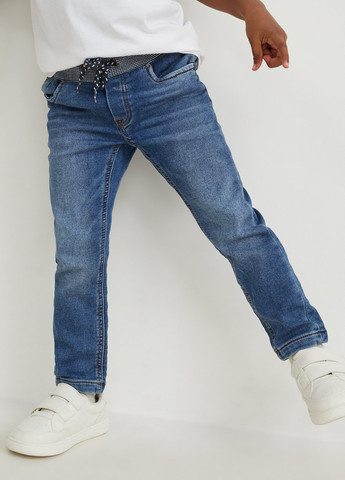 Синие демисезонные слим джинсы C&A