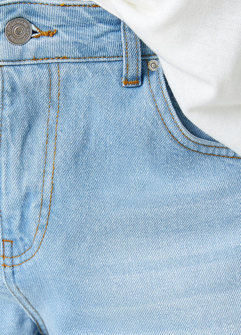 Шорты KOTON однотонные голубые джинсовые хлопок