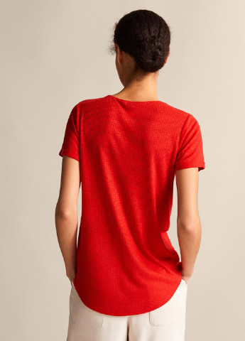 Красная летняя футболка Massimo Dutti