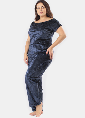 Темно-синя всесезон піжама (футболка, штани) футболка + штани Ghazel