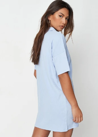 Світло-блакитна кежуал сукня поло Missguided однотонна