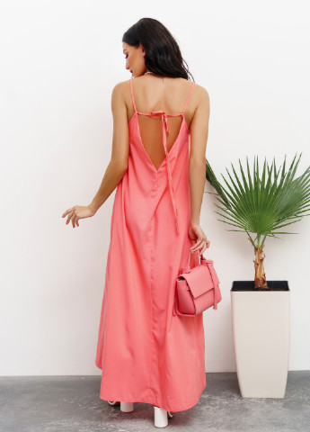 Розовое повседневный платье женское платье-комбинация ISSA PLUS однотонное