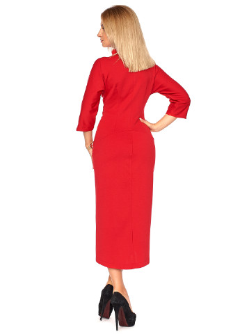 Красное кэжуал платье SL- FASHION однотонное